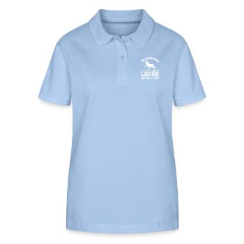 Leder, Peitschen, Reite Hart - Stanley/Stella Frauen Bio-Poloshirt ELLISER - sky Blue - Vorne - Luana (180cm)