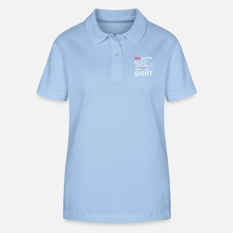 BBQ MASTER Metzger oder Grillmeister - Stanley/Stella Frauen Bio-Poloshirt ELLISER - sky Blue