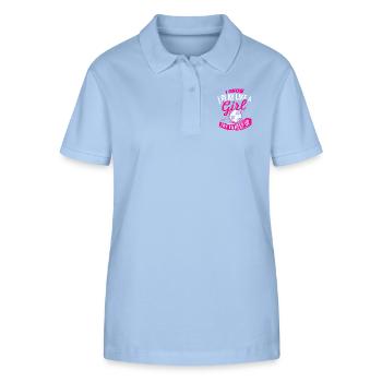 I know I play like a Girl - Fußball Soccer Girl - Stanley/Stella Frauen Bio-Poloshirt ELLISER - sky Blue - Vorne - Luana (180cm)