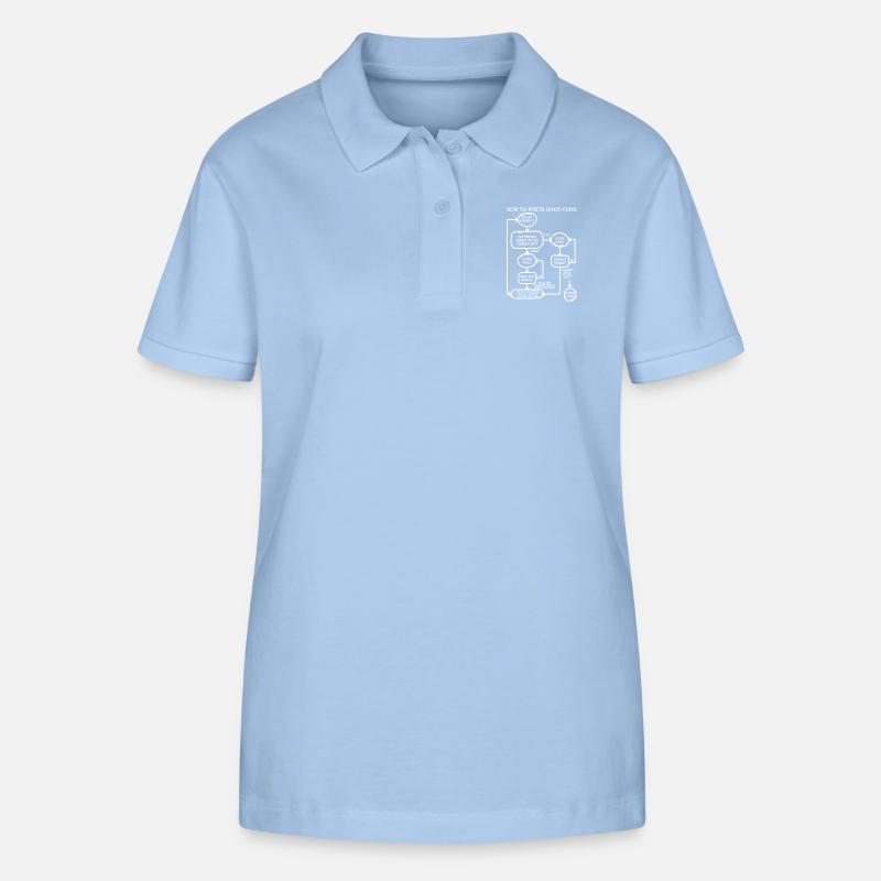 How To Write Good Code Programmer Shirt Gift - Stanley/Stella Women’s Organic Polo Shirt ELLISER - sky blue