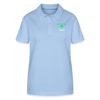 Lepraccoon Funny Irish Saint Patrick Leprechaun - Stanley/Stella Women’s Organic Polo Shirt ELLISER - sky blue - Front - Luana (180cm)