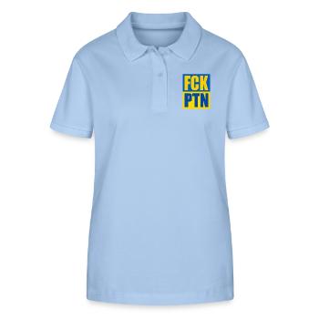 Fck ptn - Stanley/Stella Frauen Bio-Poloshirt ELLISER - sky Blue - Vorne - Luana (180cm)