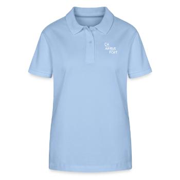 Ça arrive fort motif Blanc - Polo bio ELLISER Stanley/Stella Femme - bleu ciel - Devant - Luana (180cm)