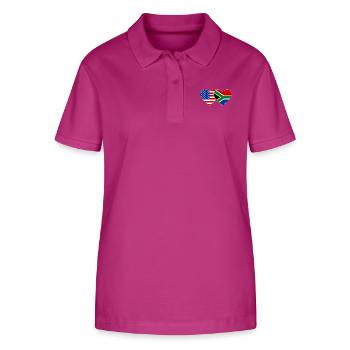 États-Unis, Afrique du Sud, drapeau, forme de coeur - Polo bio ELLISER Stanley/Stella Femme - mauve orchidée - Devant - Luana (180cm)