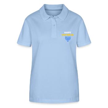HAPPY HANUKKAH - Stanley/Stella Frauen Bio-Poloshirt ELLISER - sky Blue - Vorne - Luana (180cm)