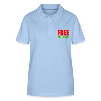Free palestine - Stanley/Stella Frauen Bio-Poloshirt ELLISER - sky Blue - Vorne - Luana (180cm)