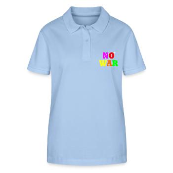 No war - Stanley/Stella Women’s Organic Polo Shirt ELLISER - sky blue - Front - Luana (180cm)