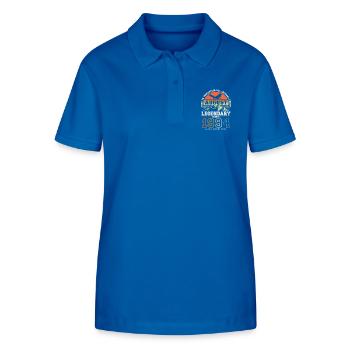 Août 1994 Vintage Rétro Anniversaire Vintage - Polo bio ELLISER Stanley/Stella Femme - bleu roi - Devant - Anna (173cm)