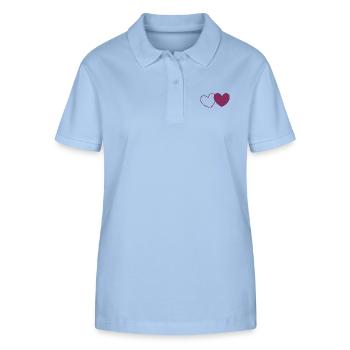 Saint Valentin Coeur Violet - Polo bio ELLISER Stanley/Stella Femme - bleu ciel - Devant - Luana (180cm)