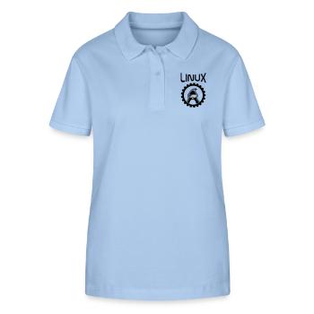 linux wheel - Stanley/Stella Frauen Bio-Poloshirt ELLISER - sky Blue - Vorne - Luana (180cm)