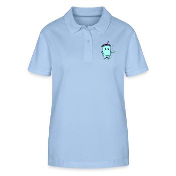 Boisson Dessin Animé - Polo bio ELLISER Stanley/Stella Femme - bleu ciel - Devant - Luana (180cm)