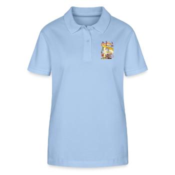 WEDDING FLIEGER - Stanley/Stella Frauen Bio-Poloshirt ELLISER - sky Blue - Vorne - Luana (180cm)