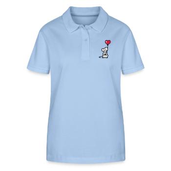 Maus + Ballon - Stanley/Stella Frauen Bio-Poloshirt ELLISER - sky Blue - Vorne - Luana (180cm)