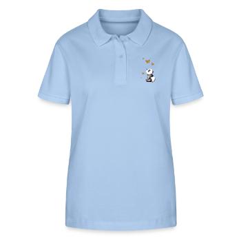 Rêver de panda de dessin animé - Polo bio ELLISER Stanley/Stella Femme - bleu ciel - Devant - Luana (180cm)