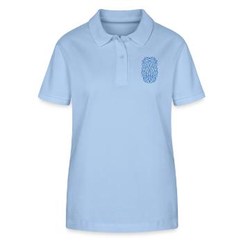 Blaues stilvolles Zierelement - Stanley/Stella Frauen Bio-Poloshirt ELLISER - sky Blue - Vorne - Luana (180cm)