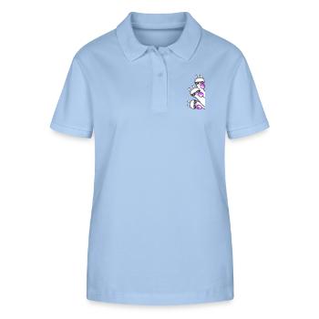 3 Llamas Chewing Gum Team Crew Friends Looking Sideways - Stanley/Stella Women’s Organic Polo Shirt ELLISER - sky blue - Front - Luana (180cm)