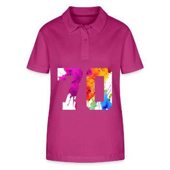 NUMMER 70 JAHRE ALT 70. GEBURTSTAG - Stanley/Stella Frauen Bio-Poloshirt ELLISER - Orchidee - Vorne - Luana (180cm)