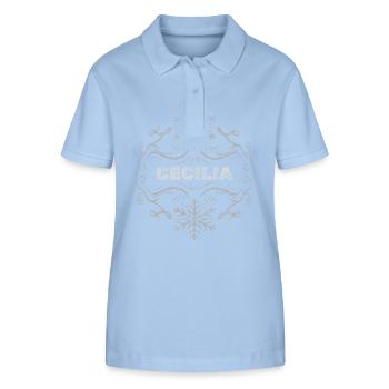 Cecilia as wife - Stanley/Stella Women’s Organic Polo Shirt ELLISER - sky blue - Front - Luana (180cm)