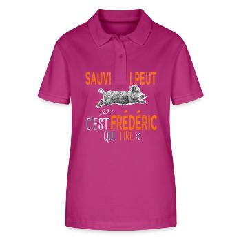 Frédéric c est frederic qui tire Humour Chasseur - Polo bio ELLISER Stanley/Stella Femme - mauve orchidée - Devant - Luana (180cm)