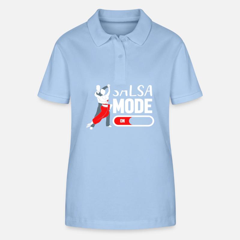 Danseuse de salsa Danseuse - Polo bio ELLISER Stanley/Stella Femme - bleu ciel
