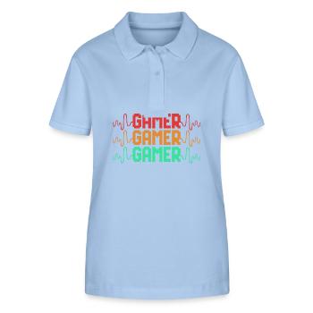 Gamer - Stanley/Stella Frauen Bio-Poloshirt ELLISER - sky Blue - Vorne - Luana (180cm)