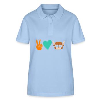 Buffalo Cattle Oxen - Stanley/Stella Women’s Organic Polo Shirt ELLISER - sky blue - Front - Luana (180cm)