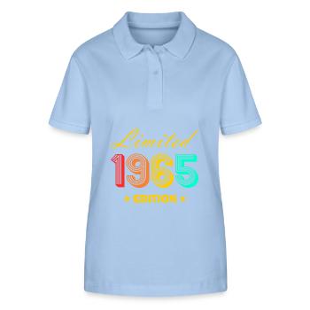 1965 Edition limitée 60ème anniversaire Millésime 1965 - Polo bio ELLISER Stanley/Stella Femme - bleu ciel - Devant - Luana (180cm)