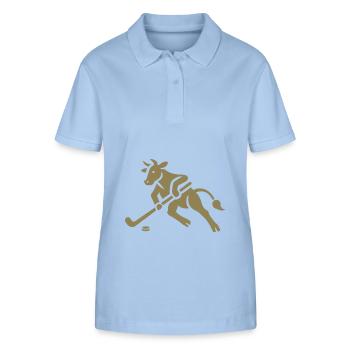Cow Bull Hockey Player Silhouette - Stanley/Stella Women’s Organic Polo Shirt ELLISER - sky blue - Front - Luana (180cm)