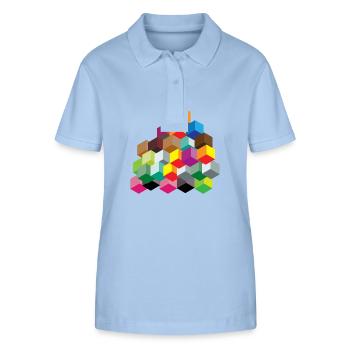 Cubes colorful - Stanley/Stella Women’s Organic Polo Shirt ELLISER - sky blue - Front - Luana (180cm)