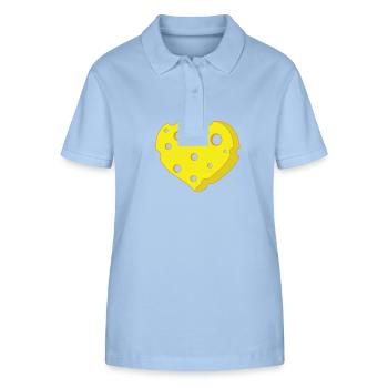 Piece of heart-shaped cheese - Stanley/Stella Women’s Organic Polo Shirt ELLISER - sky blue - Front - Luana (180cm)