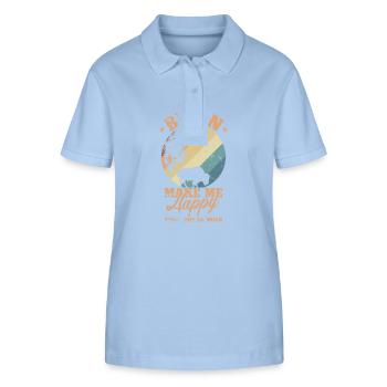 Bison make my Happy Umwelt Tier - Stanley/Stella Frauen Bio-Poloshirt ELLISER - sky Blue - Vorne - Luana (180cm)