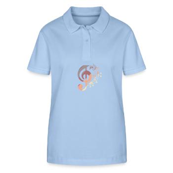 Musique en clef avec harmonie - Polo bio ELLISER Stanley/Stella Femme - bleu ciel - Devant - Luana (180cm)