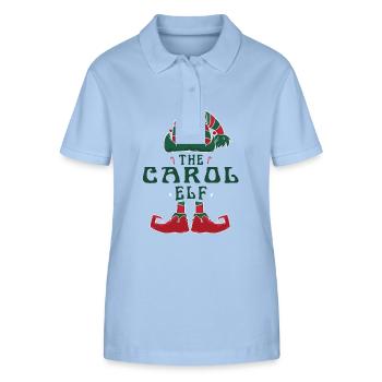 Carol Elf Personalized Name Christmas Family - Stanley/Stella Women’s Organic Polo Shirt ELLISER - sky blue - Front - Luana (180cm)
