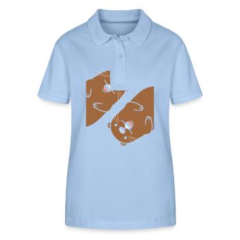 Kleiner Biber-Humor - Stanley/Stella Frauen Bio-Poloshirt ELLISER - sky Blue - Vorne - Luana (180cm)