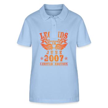 Legends were born in June 2007 Birthday - Stanley/Stella Women’s Organic Polo Shirt ELLISER - sky blue - Front - Luana (180cm)
