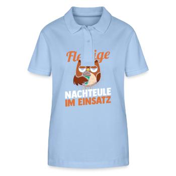 Fleißige Nachteule Nachtschicht - Stanley/Stella Frauen Bio-Poloshirt ELLISER - sky Blue - Vorne - Luana (180cm)