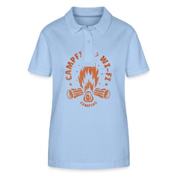 Campfire Over Wi-Fi: Wilderness Camping Adventure - Stanley/Stella Women’s Organic Polo Shirt ELLISER - sky blue - Front - Luana (180cm)