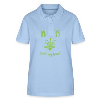 Mantis a volé mon cœur - Polo bio ELLISER Stanley/Stella Femme - bleu ciel - Devant - Luana (180cm)