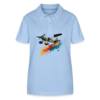 Model Airplane Pilot Airplane Hobby Passion - Stanley/Stella Women’s Organic Polo Shirt ELLISER - sky blue - Front - Luana (180cm)