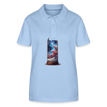 Univers en bouteille Esthétique de Style Bohème - Polo bio ELLISER Stanley/Stella Femme - bleu ciel - Devant - Luana (180cm)