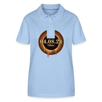 Total Solar Eclipse Path of Totality Ohio April 8 - Stanley/Stella Frauen Bio-Poloshirt ELLISER - sky Blue - Vorne - Luana (180cm)