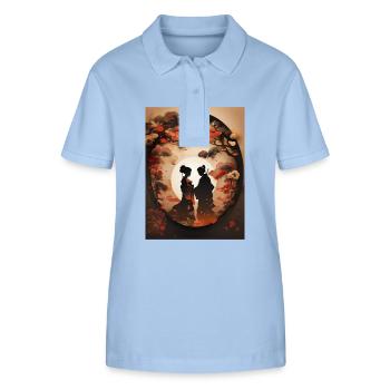 Japanese Art Illustration Painting - Stanley/Stella Women’s Organic Polo Shirt ELLISER - sky blue - Front - Luana (180cm)
