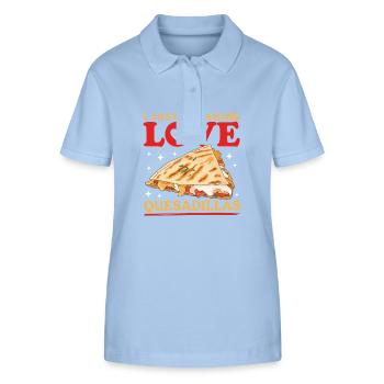 Quesadilla Tortilla Quesadillas Gift - Stanley/Stella Women’s Organic Polo Shirt ELLISER - sky blue - Front - Luana (180cm)