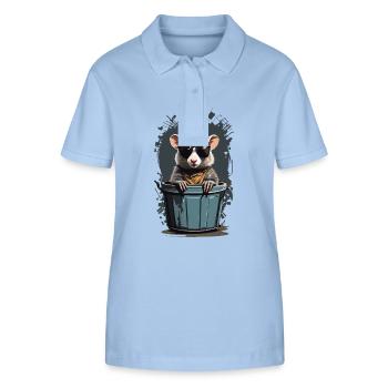 Cool Possum Funny Garbage Can Residents - Stanley/Stella Women’s Organic Polo Shirt ELLISER - sky blue - Front - Luana (180cm)