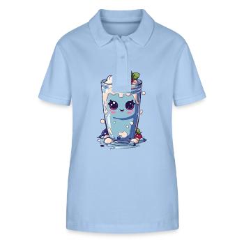 Myrtilles Mignon Milkshake Doux Amusant - Polo bio ELLISER Stanley/Stella Femme - bleu ciel - Devant - Luana (180cm)
