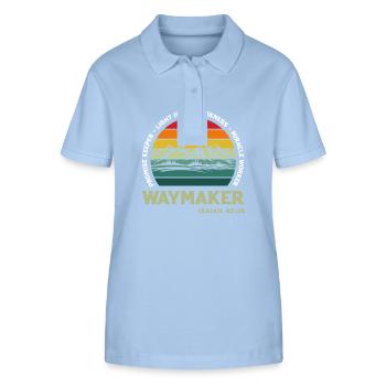 Vintage Waymaker Promise Keeper Miracle Worker - Stanley/Stella Frauen Bio-Poloshirt ELLISER - sky Blue - Vorne - Luana (180cm)