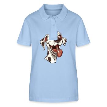 Dalmatiner | Dalmatian | Cartoon Artwork - Stanley/Stella Frauen Bio-Poloshirt ELLISER - sky Blue - Vorne - Luana (180cm)