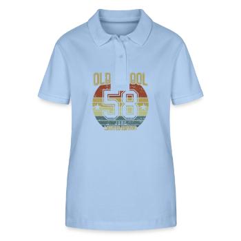 June 1958 - Geburtstag im Juni Oldschool - Stanley/Stella Frauen Bio-Poloshirt ELLISER - sky Blue - Vorne - Luana (180cm)