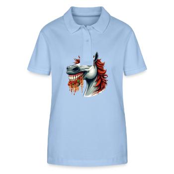 Pasta Lover Horse - Stanley/Stella Women’s Organic Polo Shirt ELLISER - sky blue - Front - Luana (180cm)