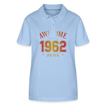June 1962 - Birthday in June Awesome - Stanley/Stella Women’s Organic Polo Shirt ELLISER - sky blue - Front - Luana (180cm)